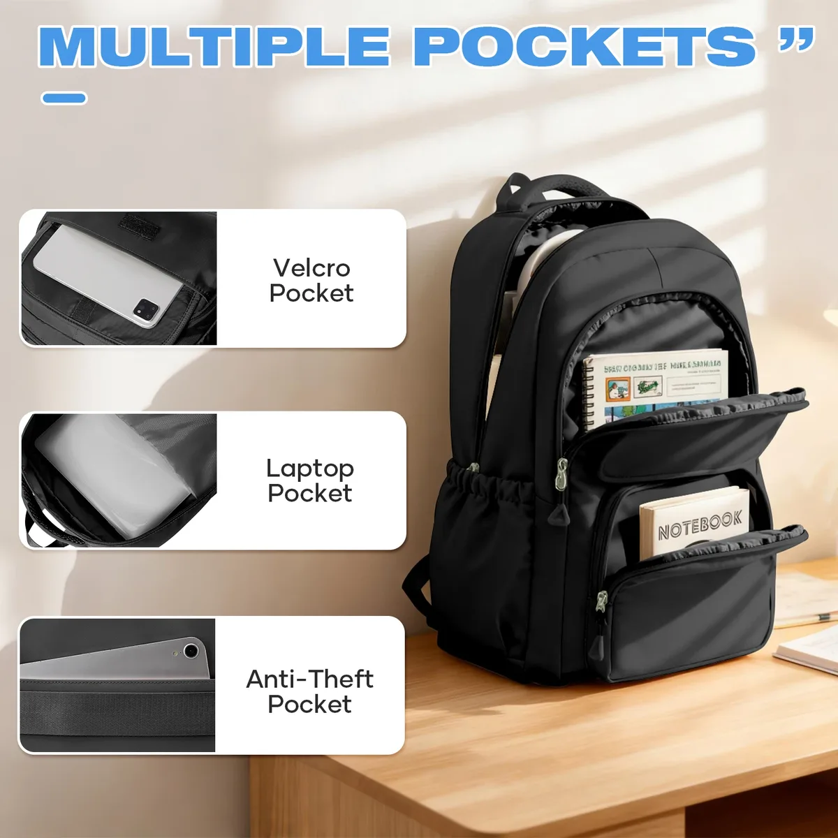 sac à dos scolaire pour adolescents, filles et garçons, sac d'école léger, sac à dos imperméable pour hommes et femmes, sac à dos décontracté pour ordinateur portable, pour l'université