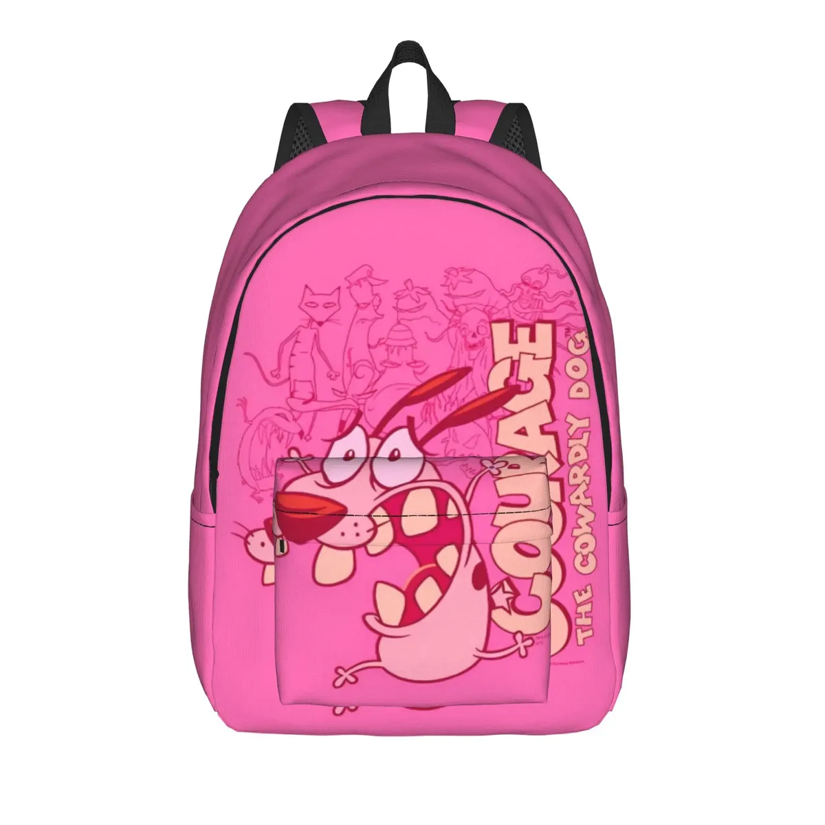 sac à dos cool courage le chien lâche - cadeau idéal pour étudiants, sac de travail, sac à dos de jour pour hommes et femmes, sacs en toile pour l'université