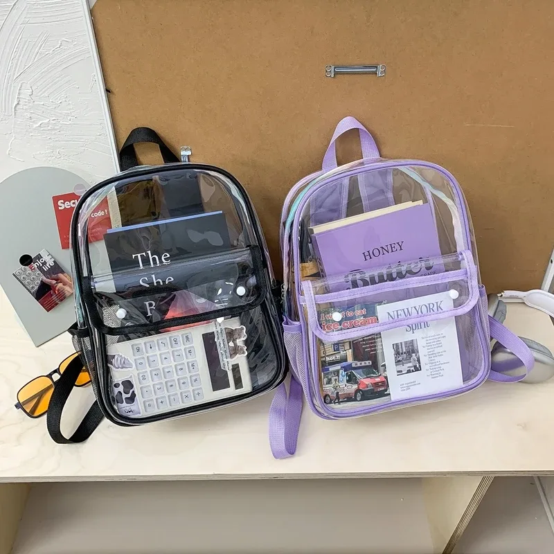 nouveaux sacs à dos transparents exquis et tendance 2026 en pu imperméable et durable pour les trajets quotidiens – sacs à dos polyvalents pour étudiants
