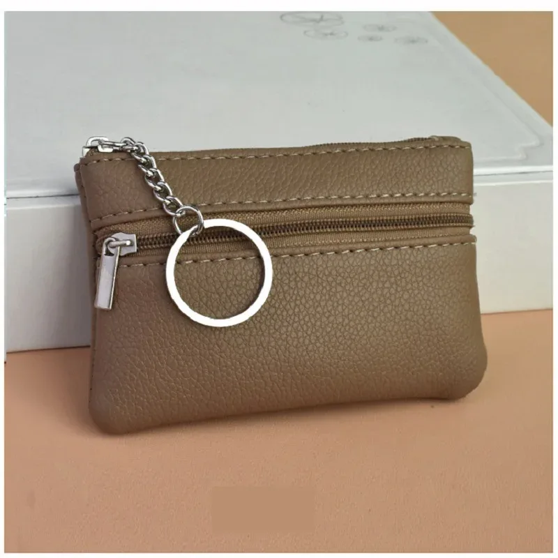 mini portefeuille en cuir pu, porte-monnaie, sac à clés, porte-clés de mode, sac de rangement pour cartes de poche, fermeture éclair multifonctionnelle, poudres à monnaie