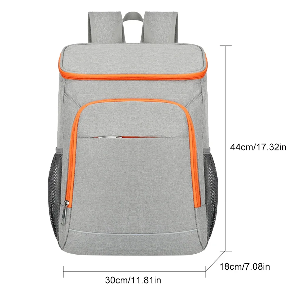 grand sac à dos isotherme pour pique-nique, sac isotherme thermique, sac à bière de plage, sac à fermeture éclair, sacs à bento à clics de camping, 24l