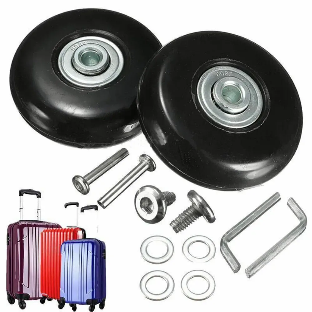 1 paire de roues de rechange pour bagages de voyage, pièces de valise, essieux Dia.40mm/45mm/50mm/60mm