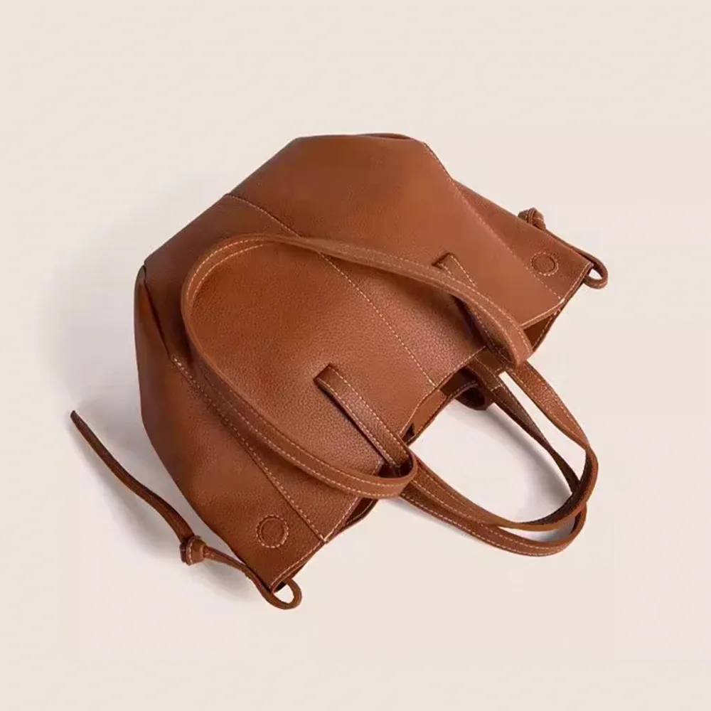sac à main en cuir souple pour femmes, fourre-tout à ailes de niche, fourre-tout premium sense, grande capacité, sac de transport