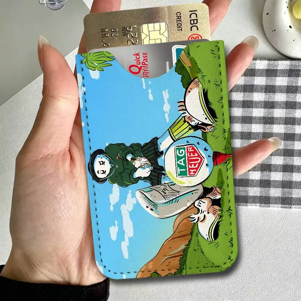porte-cartes en cuir pu malbon fashion golf, ultra fin, organisateur de cartes de crédit et d'identité, porte-cartes de visite léger