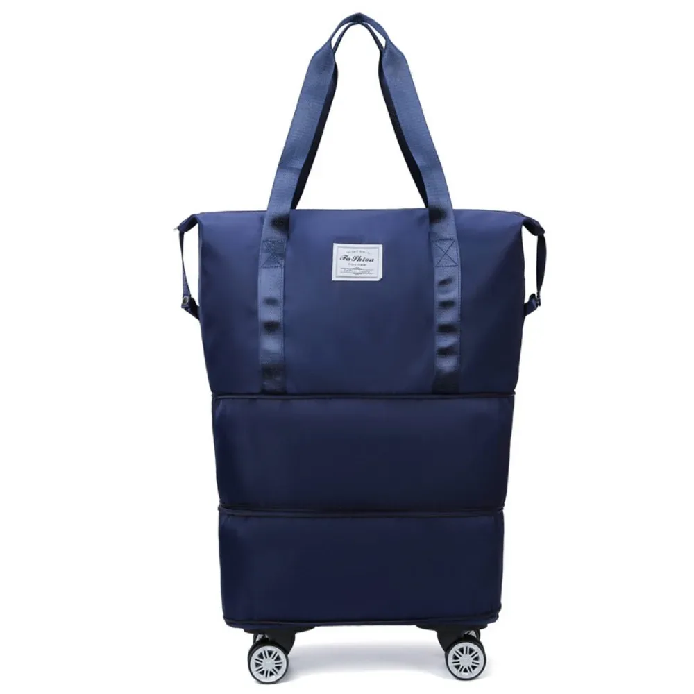 sac de sport en tissu oxford avec roulettes, séparation sec-humide, sac de voyage pliable portable, grande capacité extensible