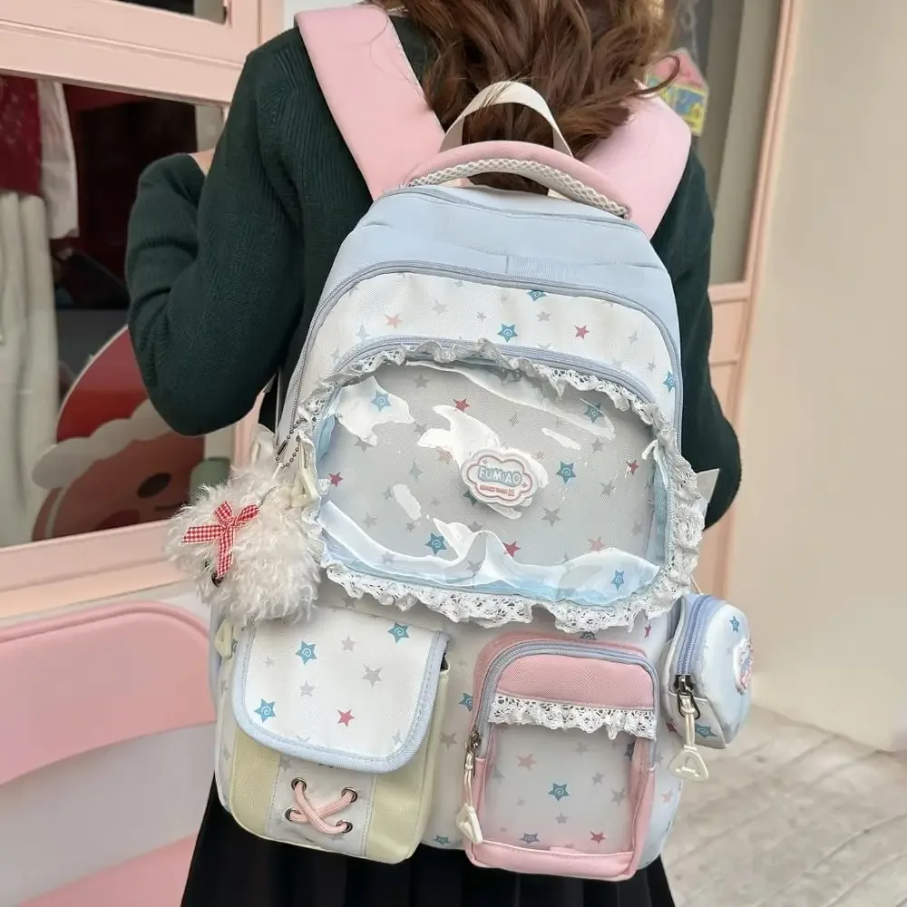 nouveau sac à dos cutecore avec pendentif, sac à bandoulière y2k jk, sacs esthétiques harajuku, sac à dos de jour