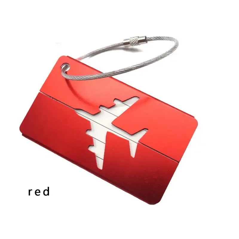 étiquette bagage aluminium durables anse acier motif avion couleur vive sécurité antivol usage voyage