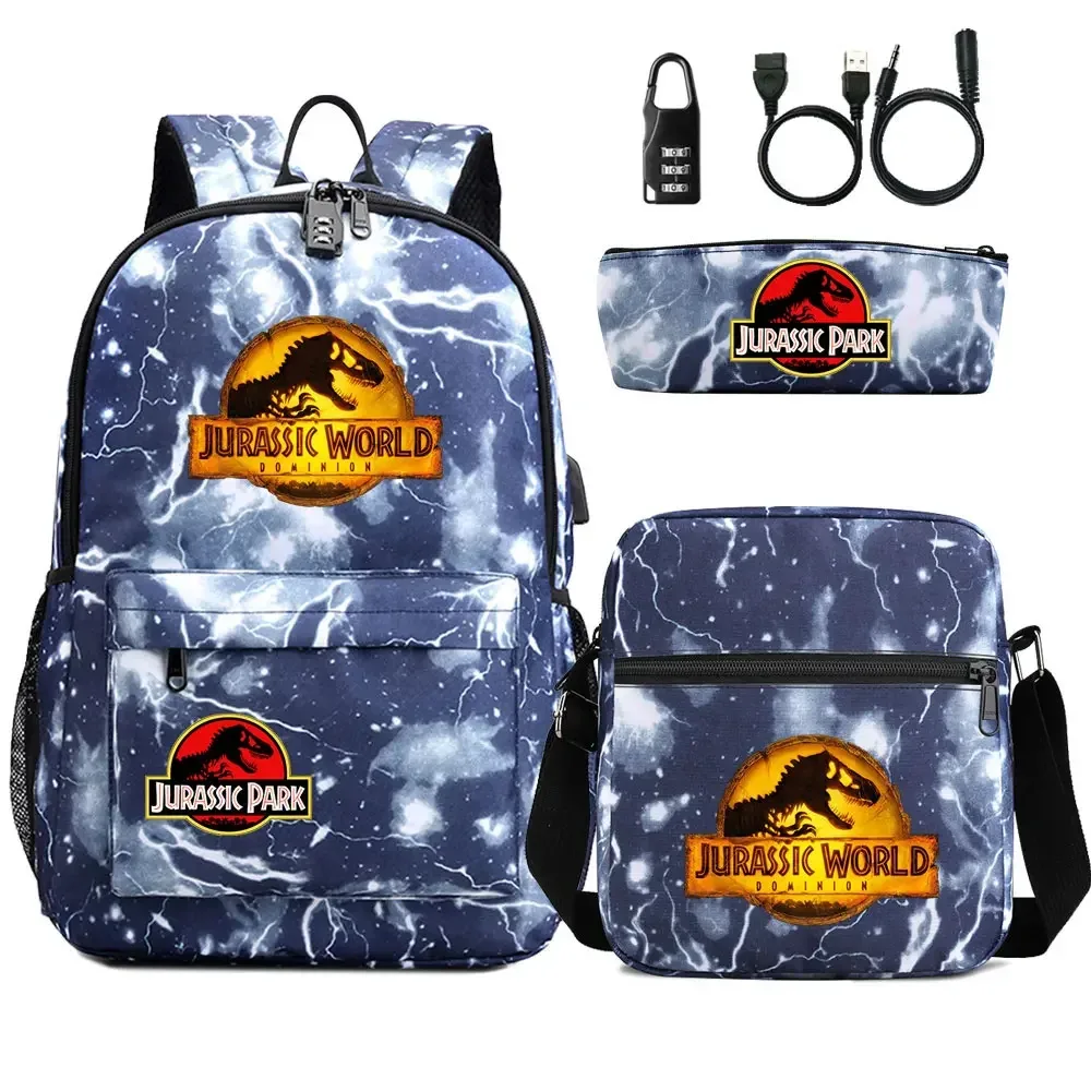 sac dos tissu oxford unisexe noir logo jurassic world bandoulière arquée compartiment intérieur style dessin animé usage voyage