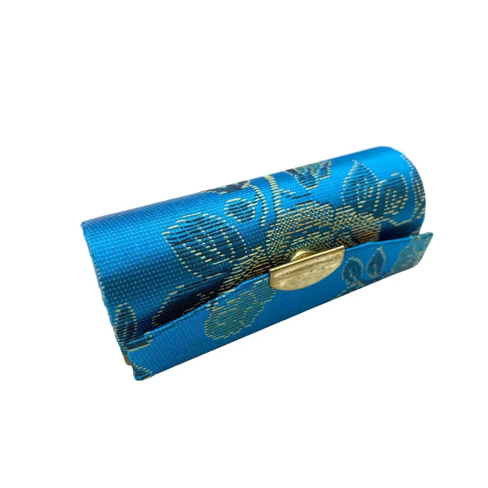 étui à rouge à lèvres en jacquard à fleurs, boîte à bijoux unique, étui de rangement de brillant à lèvres, sacs à cosmétiques avec miroir, boîte de rangement de maquillage pour femmes
