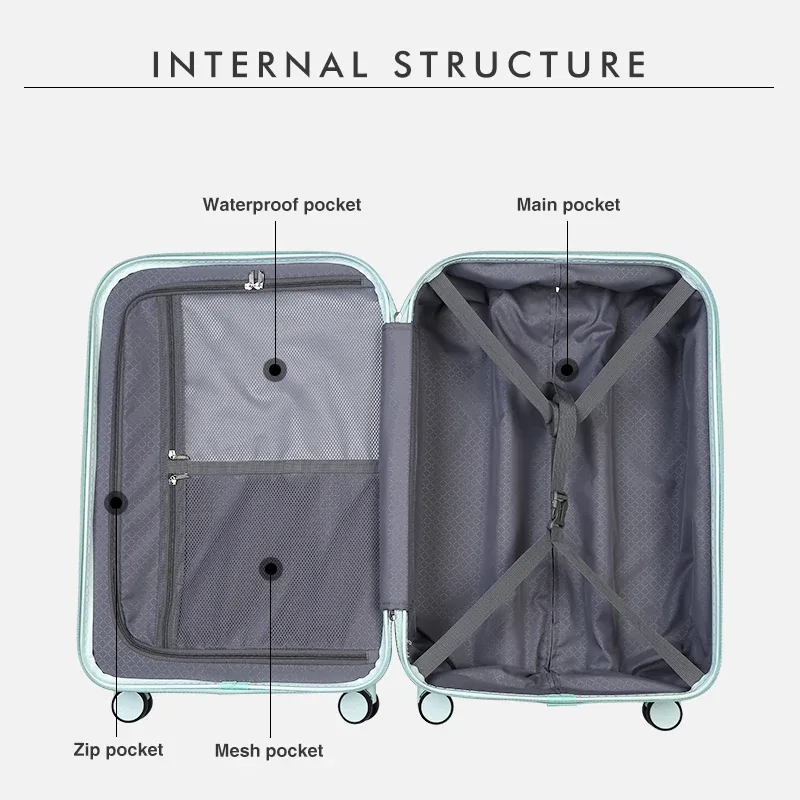 mixi femmes bagages pc valise voyage boîtier de chariot hommes muet spinner roues bagages roulants tsa serrure sacs à main m9236