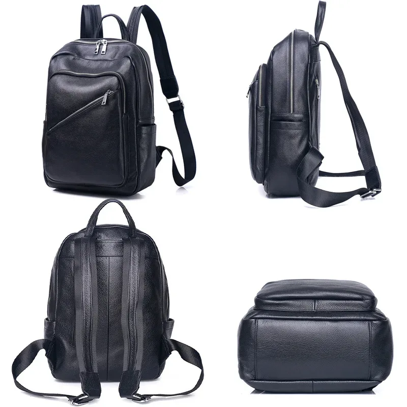 zency – sac à dos de voyage en cuir véritable pour femmes, sac d'école de grande capacité, multifonctionnel, adapté aux fichiers a4, sac de haute qualité