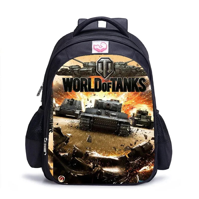 sac à dos de jeu du monde des chars pour enfant et adolescent, 16 pouces, pour livre, garçons et garçons