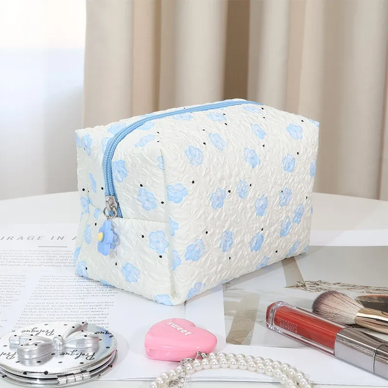 sac de maquillage moelleux à motif bulles - sac de rangement cosmétique portable de grande capacité - sac organisateur de maquillage multifonctionnel