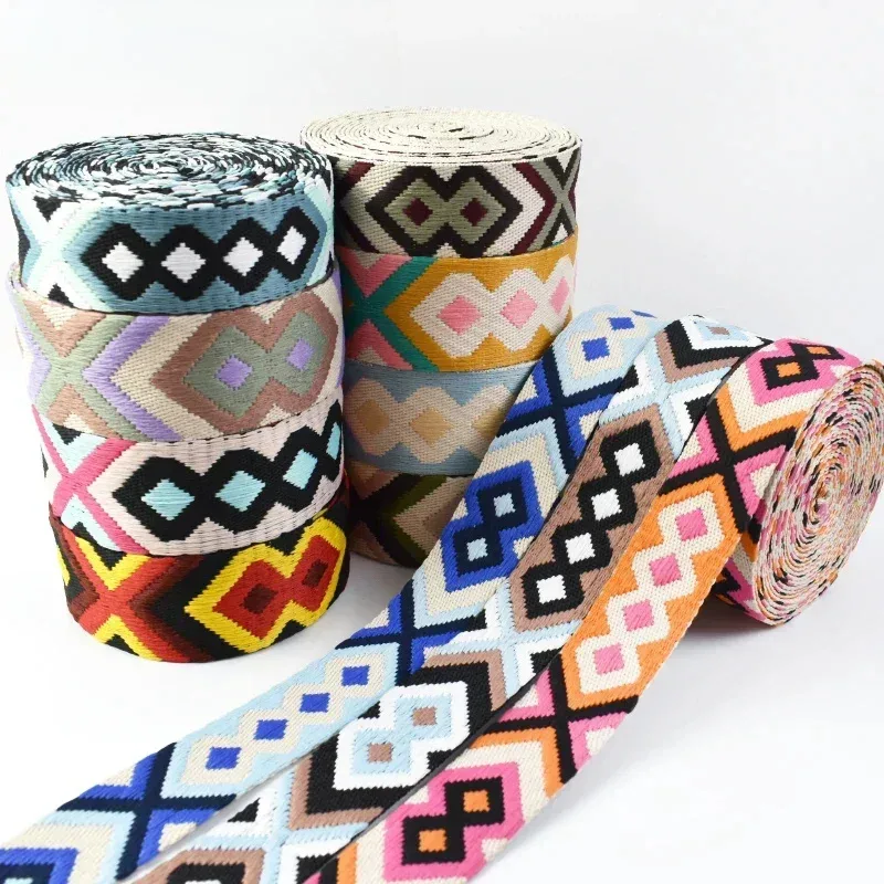 meetee-sangle jacquard en polyester, sangle de sac à dos, ruban de reliure pour vêtements, accessoires de couture, 38mm, 2 mètres