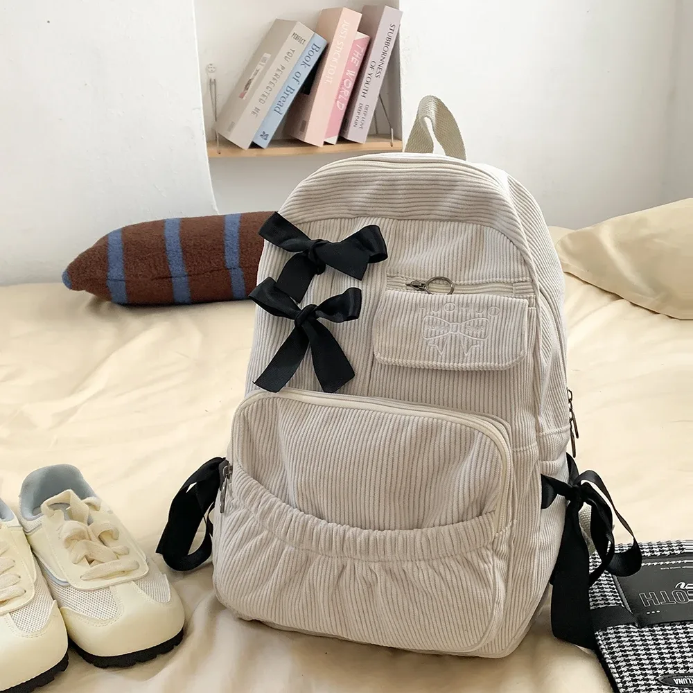 nouveau sac à dos coréen 2025, sac à dos polyvalent pour les trajets quotidiens, sac à dos élégant pour étudiantes, sac à dos à nœud