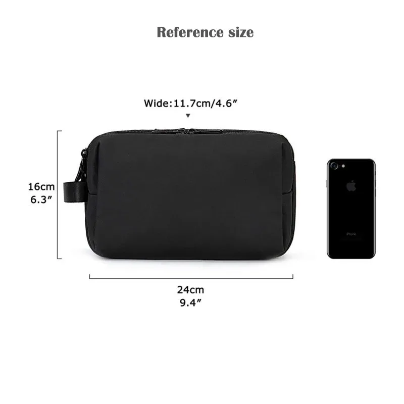 trousse polyester noire organisée voyage cosmétique rasoir maquillage humidifiant sècheporte ordonnancement bouteille pliante extensible