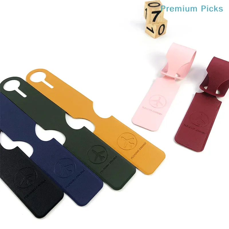 étiquette à bagages en cuir pu, étiquette à bagages suspendue en forme de longue bande, accessoires de voyage portables pour valises et sacs à dos, étiquettes de nom, d'identité et d'adresse.