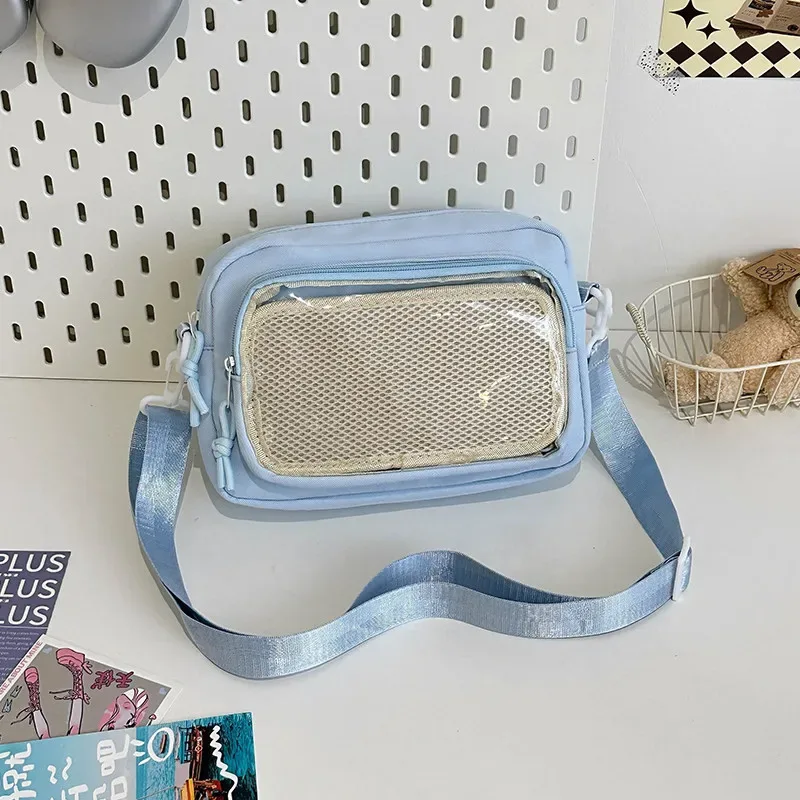 nouveau sac ita mini y2k style anime, sac bandoulière portable pour extérieur, petit sac à bandoulière transparent mignon pour fille, sac de présentation de bandes dessinées diy pour otaku