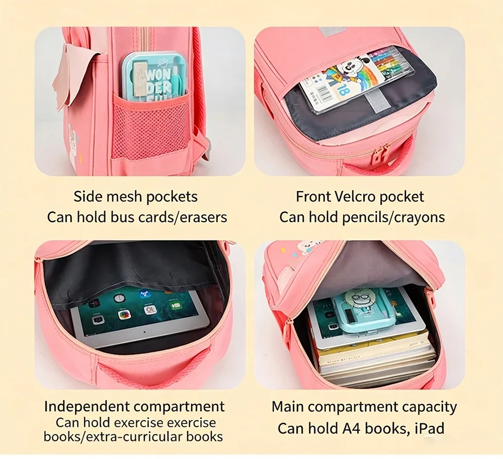 nouveaux sacs à dos mignons pour enfants 2026 – cartables de maternelle tendance avec animaux de dessin animé pour filles – petits sacs d'école adorables