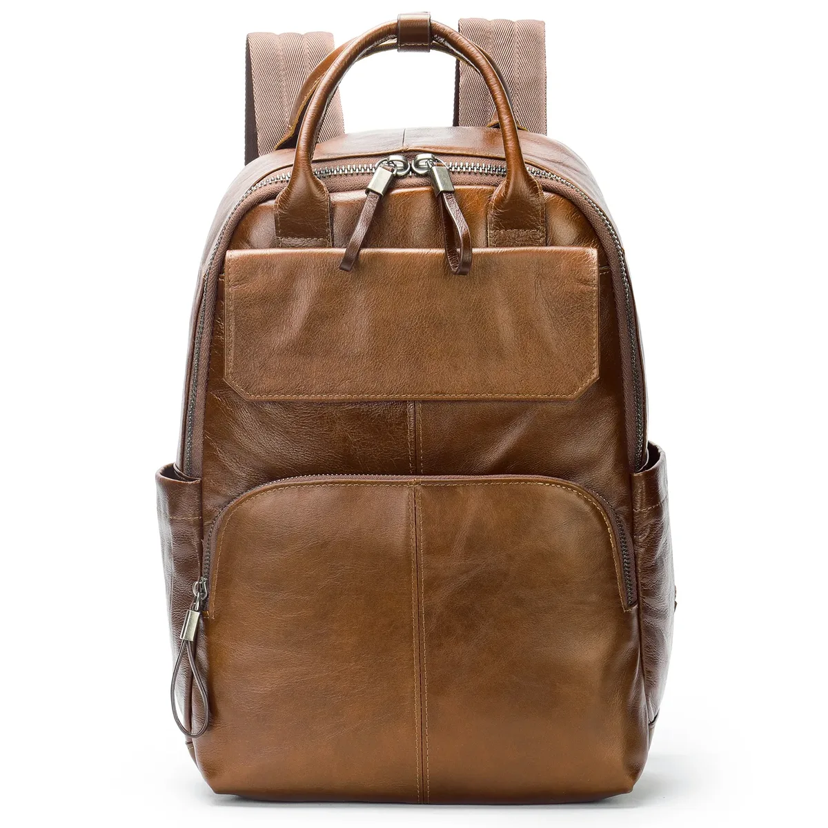 sac à dos en cuir véritable pour homme, grande capacité, sac de voyage d'affaires en cuir pleine fleur, pour le travail, les trajets quotidiens et les loisirs