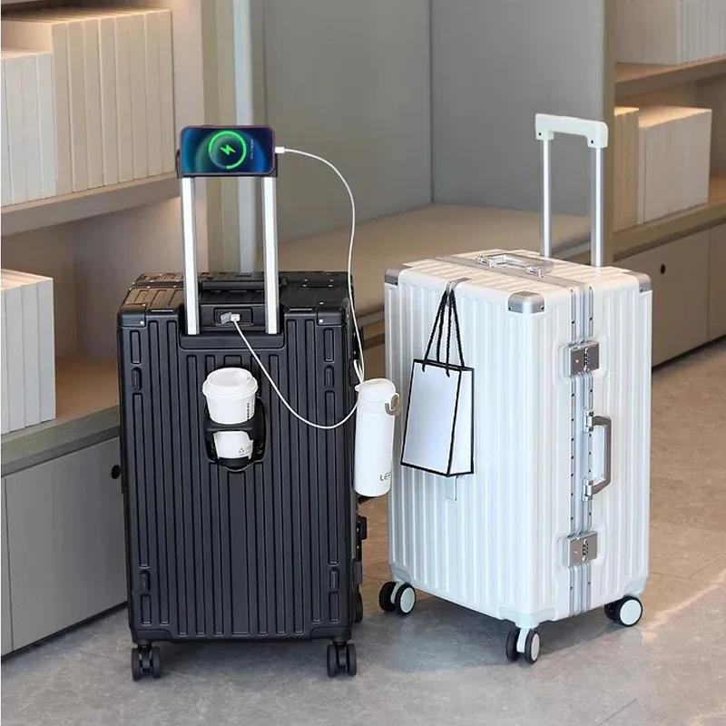 valise grande capacité 30 pouces, robuste et durable, en abs+pc, avec cadre en aluminium, valise à roulettes cabine 20 pouces, bagage à main