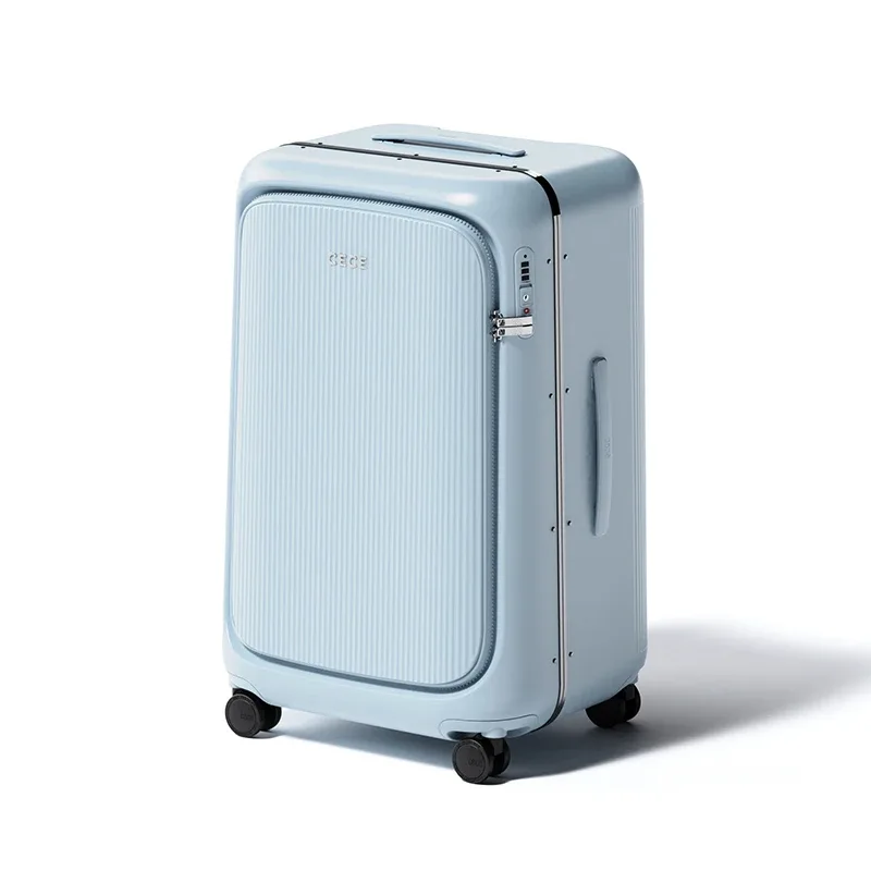 valise légère pour bagages, grande capacité, compartiment profond, ouverture latérale, cadre en aluminium, valise à roulettes de grande taille 20/24/28 pouces