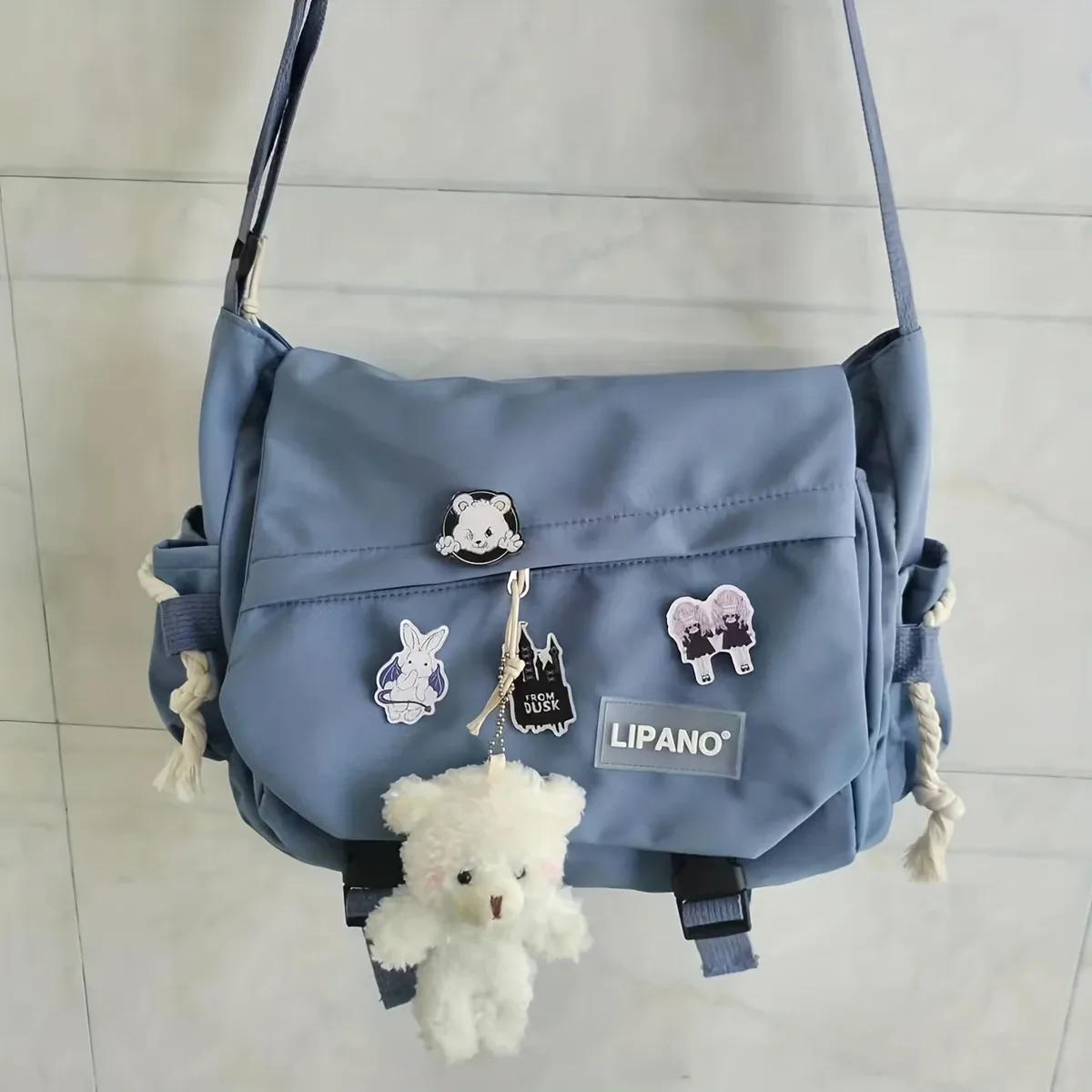 sac messager en nylon pour hommes, sac à bandoulière tendance pour hommes, sac d'école pour étudiants, sacs à bandoulière de couleur unie pour hommes
