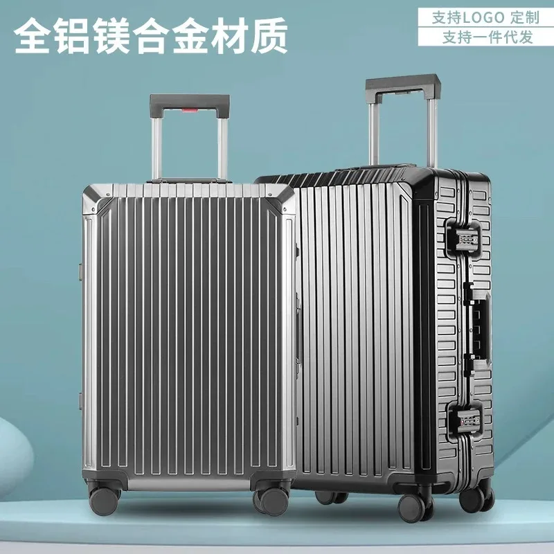 nouvelle valise à roulettes haut de gamme en aluminium-magnésium 100 %, idéale pour les voyages, parfaite pour les valises de marque spinner