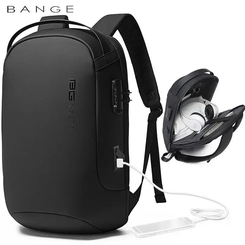 sacs à dos bange pour hommes, sacs à dos pour ordinateur portable de 15.6 pouces, sac à dos de voyage étanche à la mode, sacs d'école anti-vol pour hommes