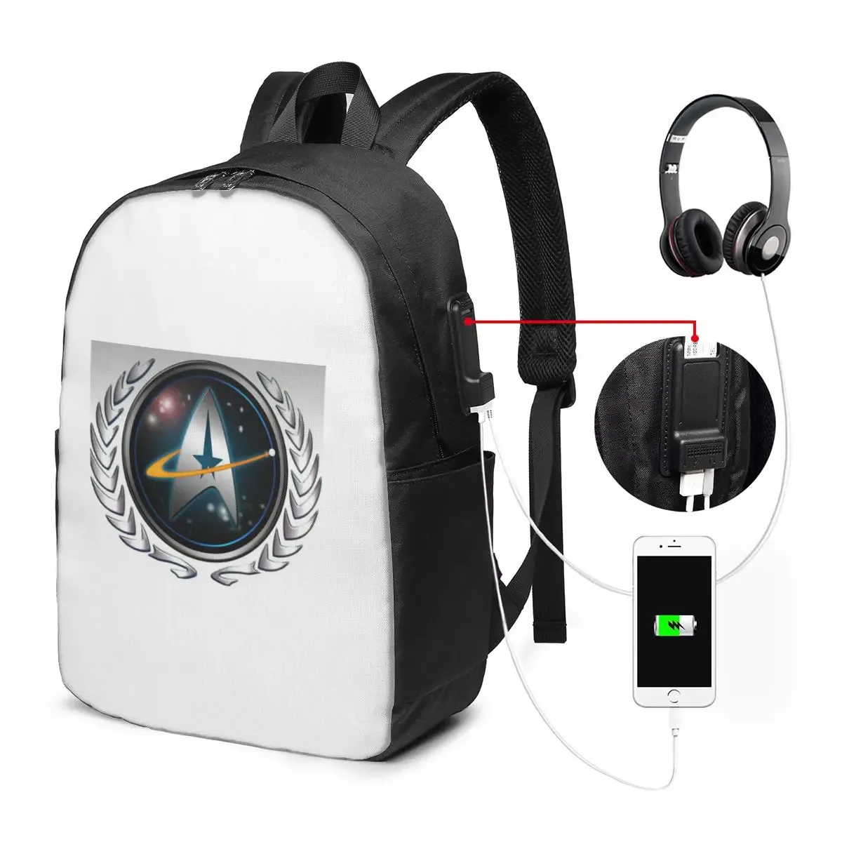 sac à dos star treks science fiction tv series, sac de voyage pour ordinateur portable, sac d'école pour étudiants, sac à bandoulière pour ordinateur portable