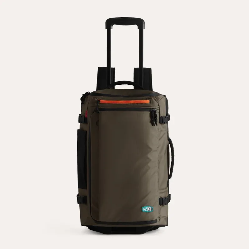 sac dos polyester beige accents noirs orange poches inclues poche rfid grande capacité cadre interne mode transport multiple usage voyage