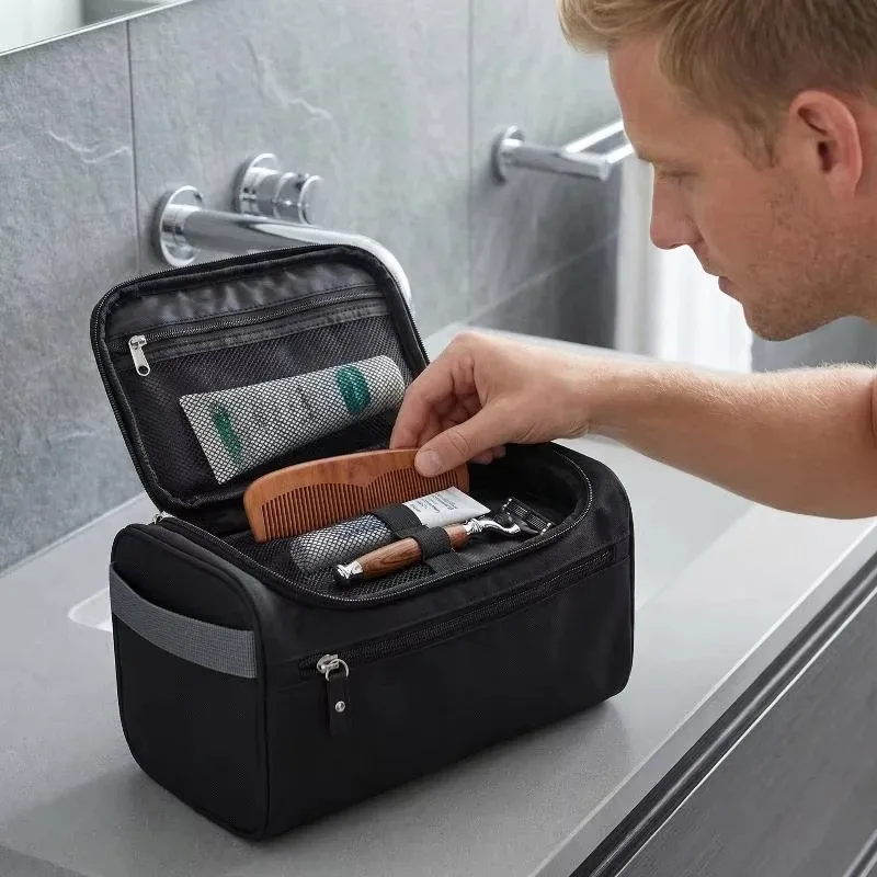 sac de rangement de toilette multifonctionnel pour voyage, sac de toilette portable pour homme avec crochet, grande capacité, organiseur pour voyage