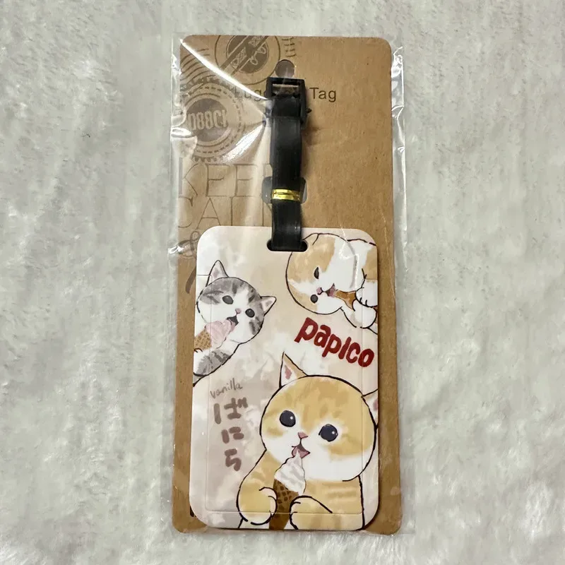 nouvelle étiquette de bagage mignonne en forme de requin et de chat, porte-carte de bus en pvc de dessin animé, housse portable pour valise de voyage, étiquette anti-perte, étiquette d'adresse