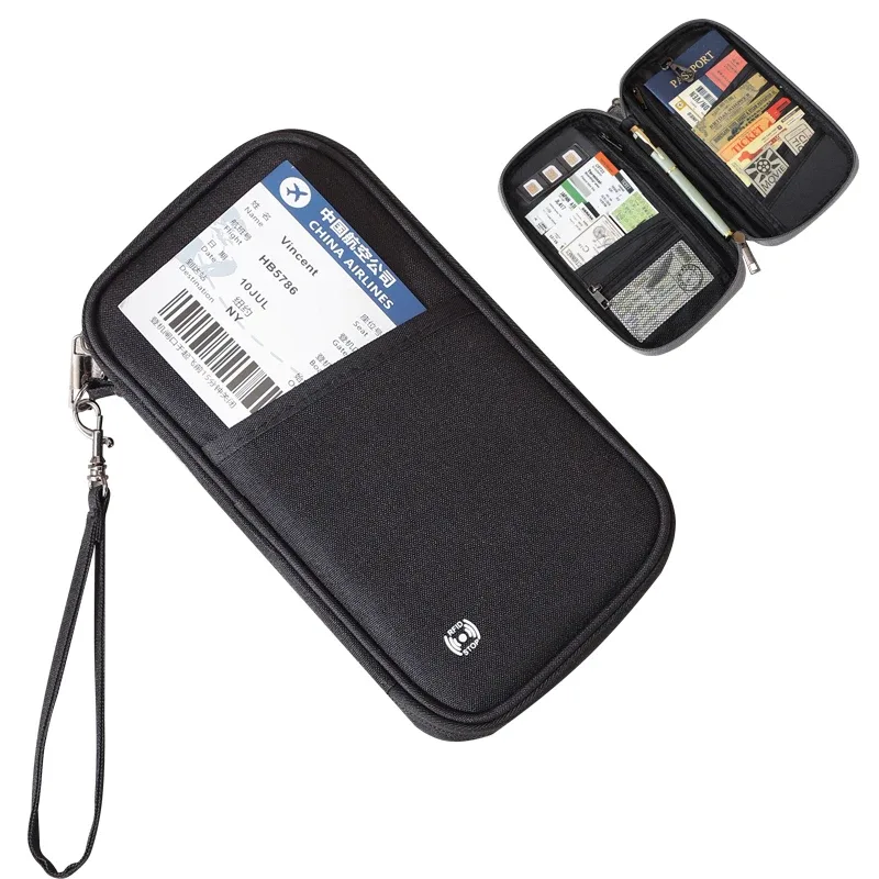 porte-passeport familial avec blocage rfid, portefeuille de voyage, organiseur de documents de voyage, étui pour cartes de crédit