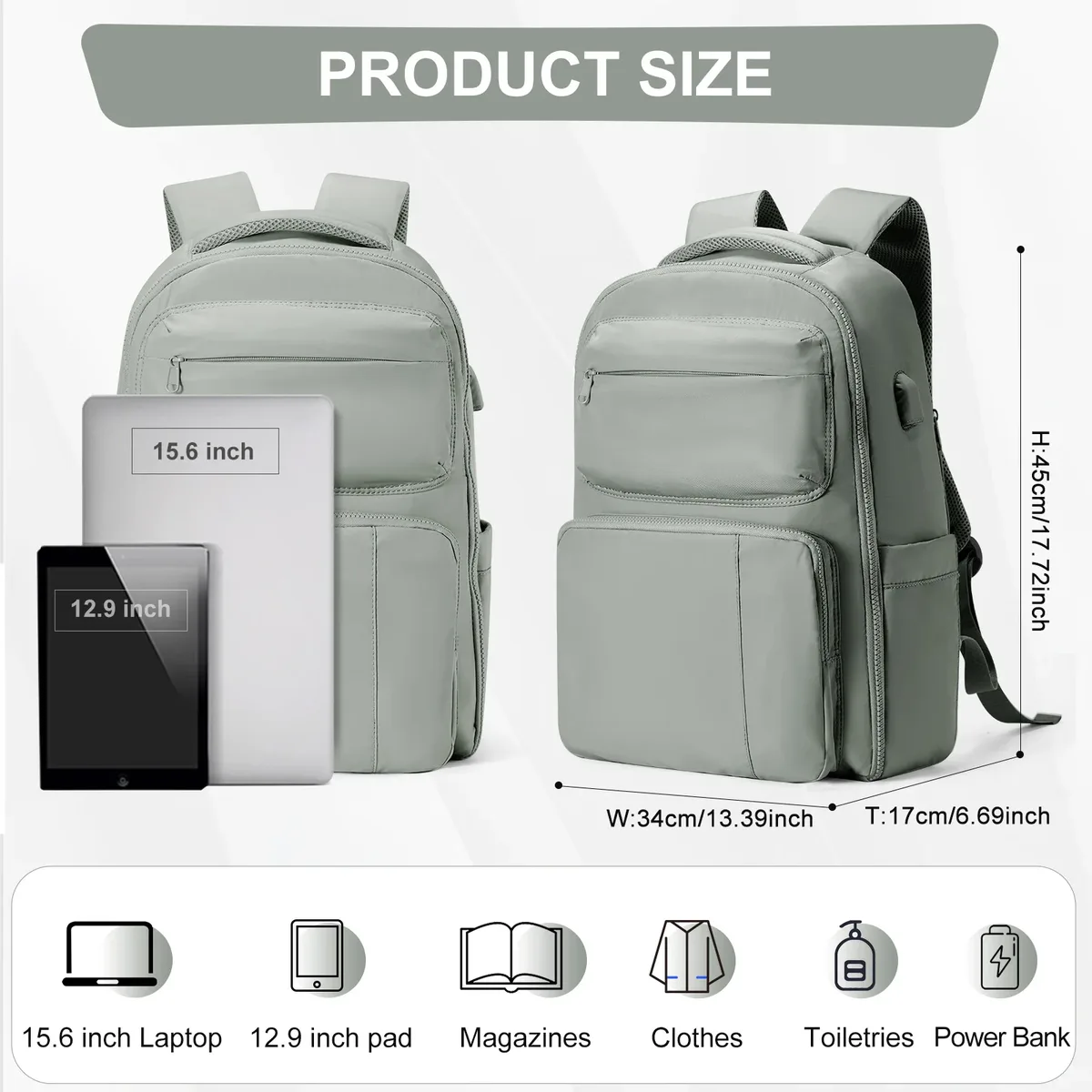 sac à dos pour femme, sac à dos de voyage à fermeture hermétique, sac pour ordinateur portable, sac à dos de voyage compressible, sac à dos de voyage multifonctionnel de grande capacité