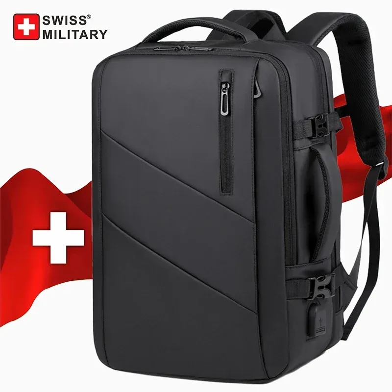sac à dos militaire suisse pour ordinateur portable, 17 pouces, multi-poches, extensible, étanche, usb, pour l'école, voyage d'affaires
