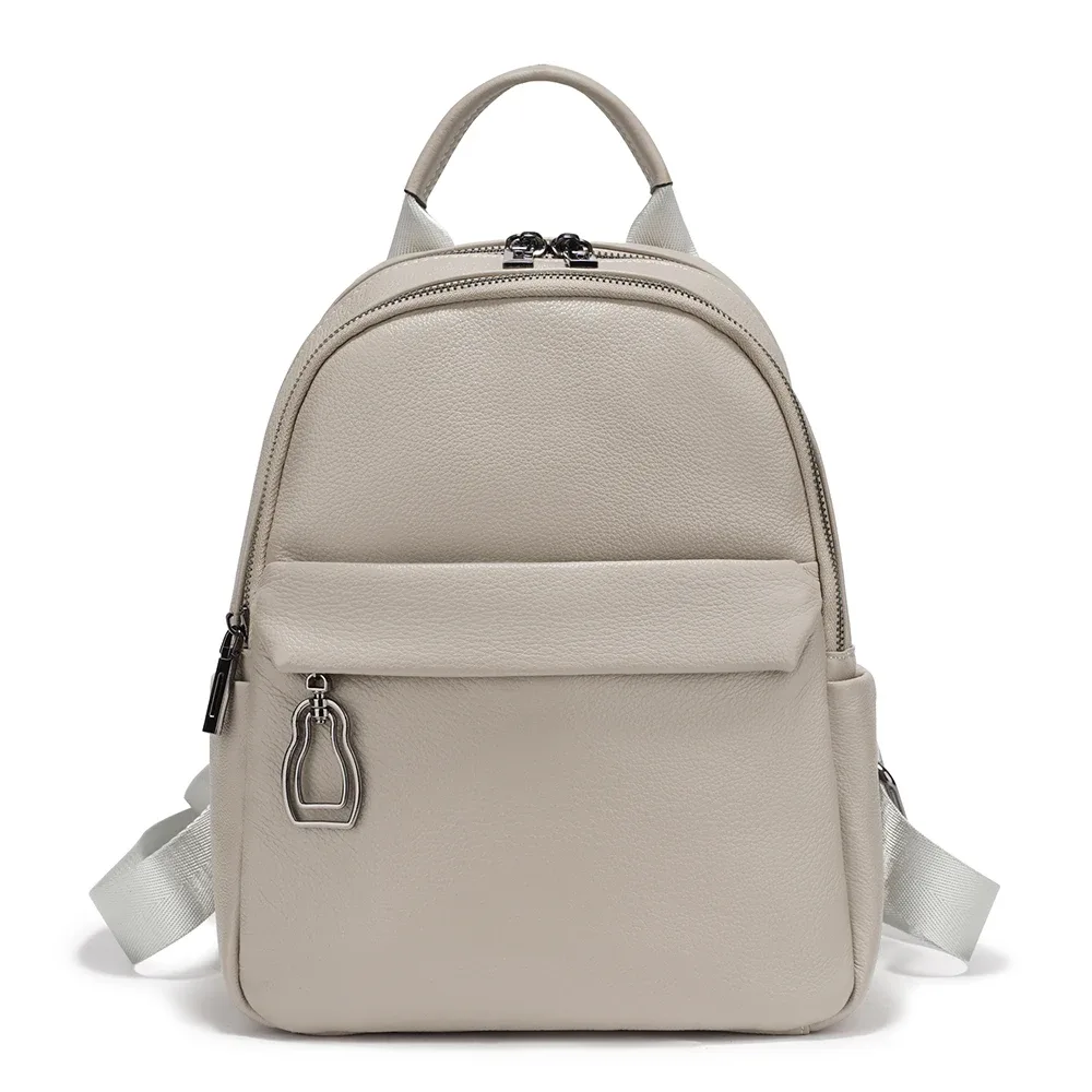 zency – sac à dos 100% cuir véritable pour femmes, cartable de haute qualité pour les déplacements, les voyages et l'école, sac à dos vert, nouveau