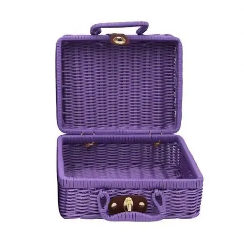 organisateur voyage plastique marron clair poignée dorée mailles régulières rose pâle violet bleu ciel kaki résistant eau