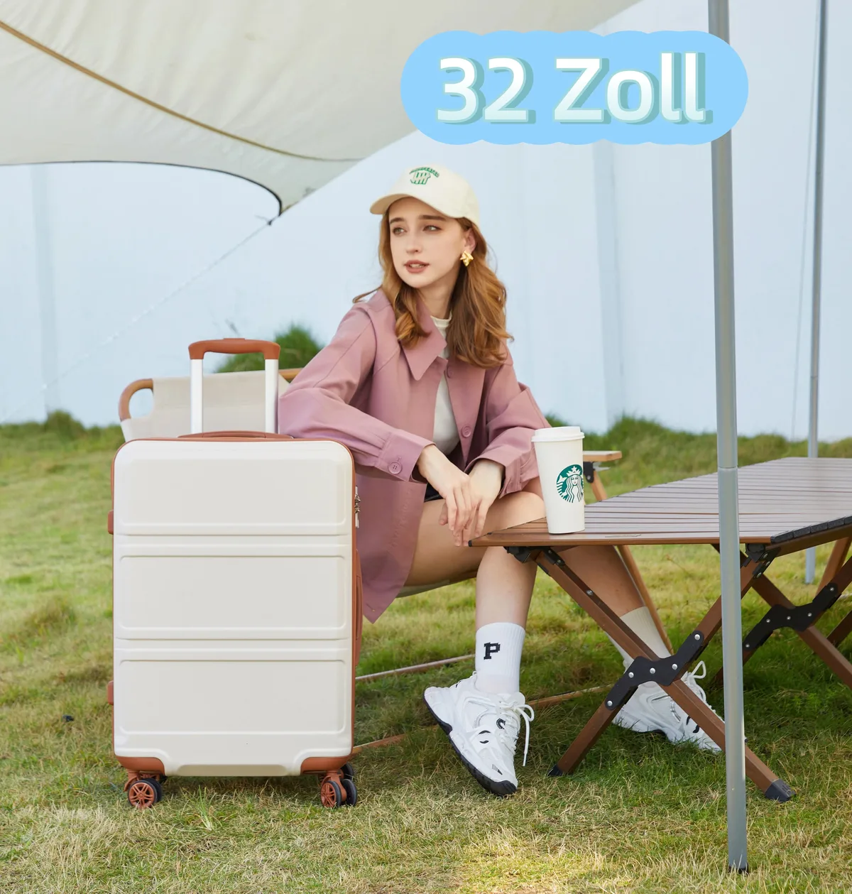 étui rigide kono de 32 pouces, chariots légers abs + pc avec double roues, serrure tsa, valise (s/m/l/xl)