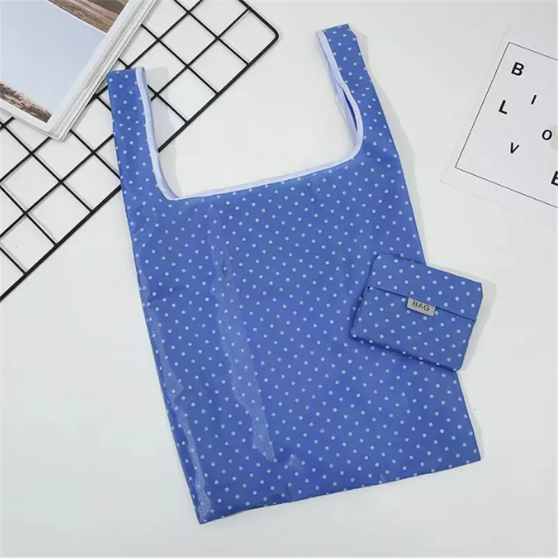 sac de shopping vert pliable imprimé à la mode, fourre-tout, pochette pliante, sacs à main pratiques, sacs de rangement de grande capacité