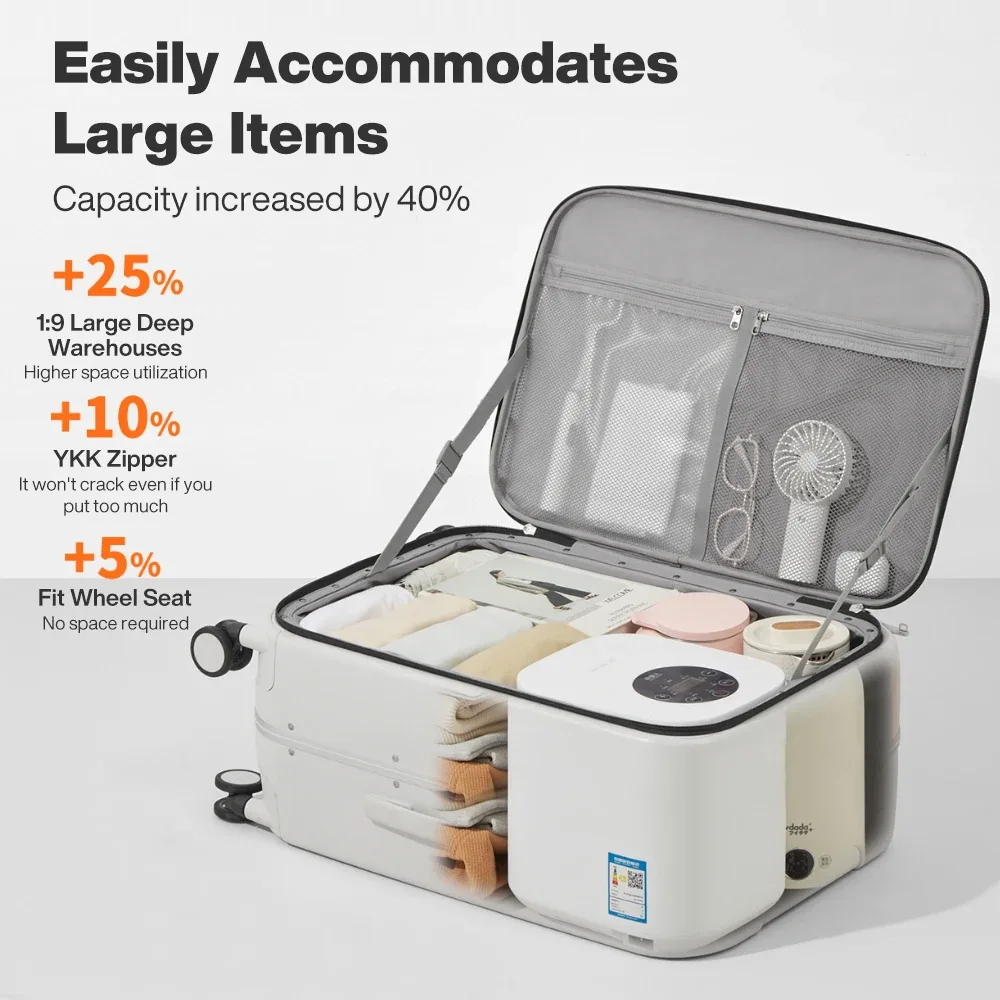 mixi nouveau pc cadre en aluminium valise ouverture avant bagage de voyage roulant 20 pouces bagage à main 24 26 pouces m9291