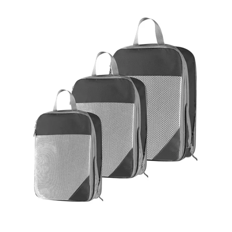lot de 3 cubes de compression de voyage, organisateur de bagages, essentiels de voyage, cubes de compression pour bagages à main