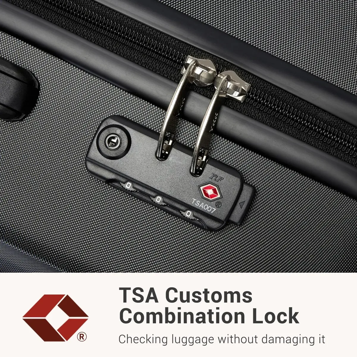 valises à main kono s/m/l, coque rigide légère en pc+abs avec serrure tsa, 4 roues multidirectionnelles, compatible cabine