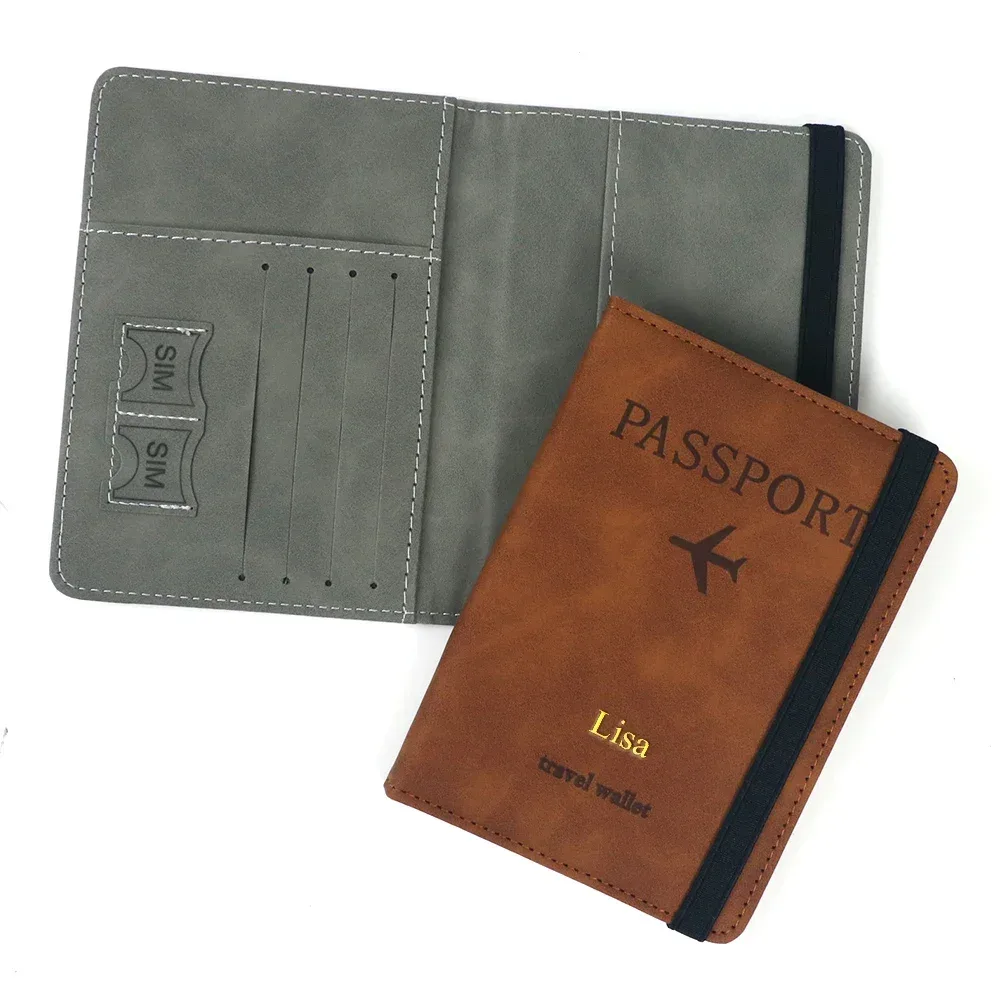 porte-passeport rfid en cuir pu, porte-cartes, étui de voyage, accessoires essentiels pour les voyages en famille, pour femmes et hommes.