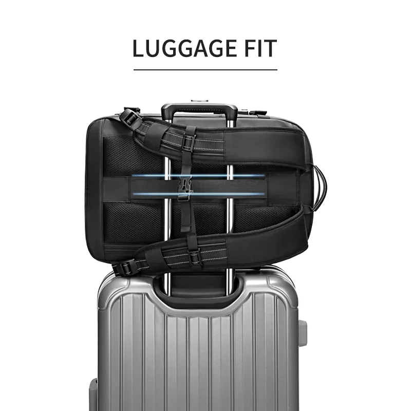 sac à dos de voyage pour hommes, sac à dos à compression sous vide pour ordinateur portable de 17 pouces, sac à dos d'affaires de grande capacité, sac à dos d'école, sac à dos de randonnée extensible