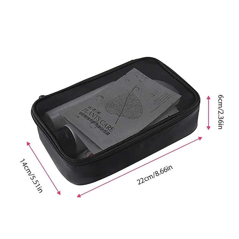 sac de maquillage pour femmes, couleur unie, fermeture éclair, sac à cosmétiques, maille transparente, décontracté, voyage, portable, mini sacs de rangement de lavage