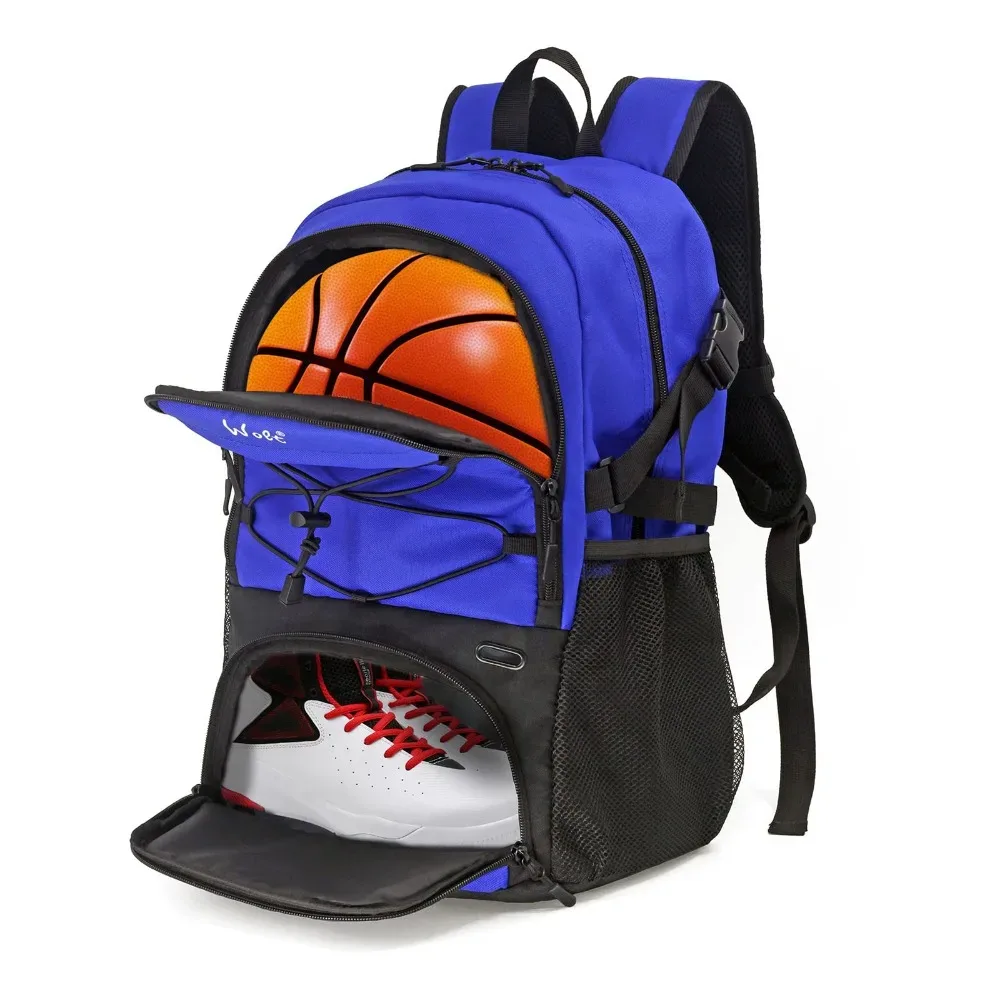sac à dos de basket-ball de grande capacité, compartiment pour chaussures, porte-balle séparé, sac à dos de ballon de football, sac de sport respirant et étanche