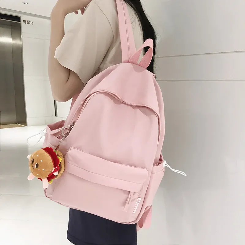Sac Dos Nylon Unisexe Rose Noir Poche Hamburger Limon Couverture Souple Voyage Ordinateur Portable