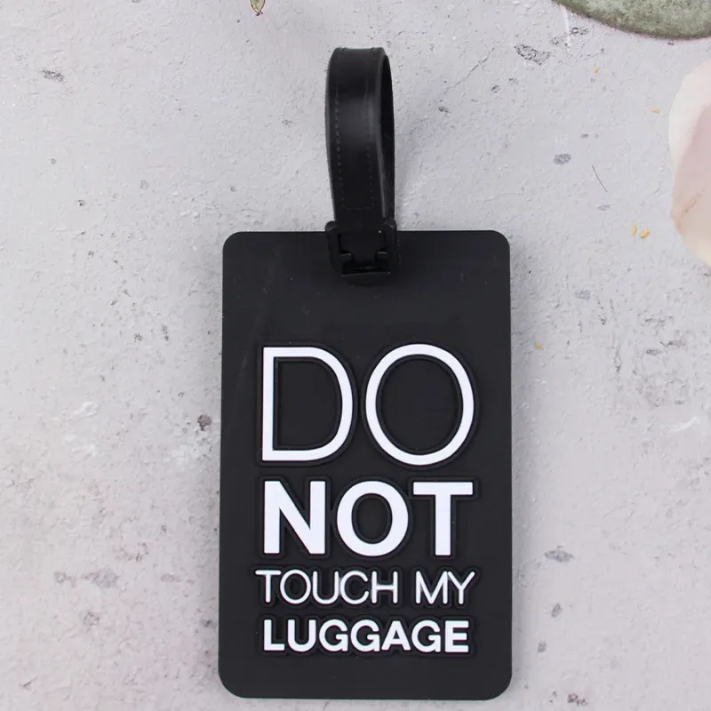 accessoires de voyage : étiquette de bagage en pvc, motif dessin animé mignon, avec emplacement pour nom, id, adresse et carte d'embarquement