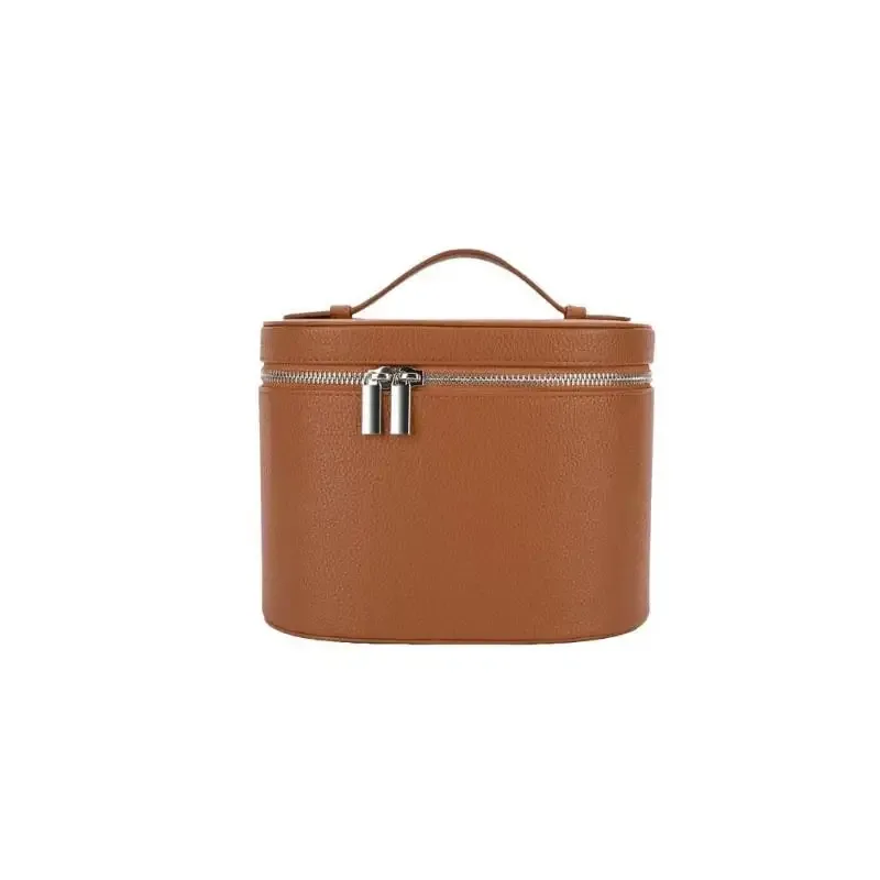 trousse de maquillage portable en cuir pu avec séparateurs amovibles, organiseur de cosmétiques, sac à main grande capacité, trousse de toilette de voyage pour femmes, idéal pour les cadeaux